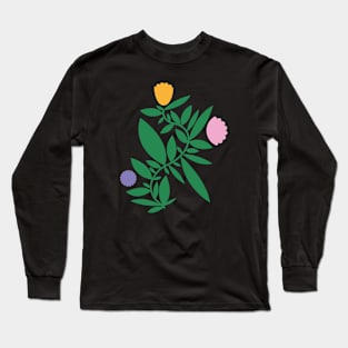 Colorful flowers in a jar for happy people Long Sleeve T-Shirt